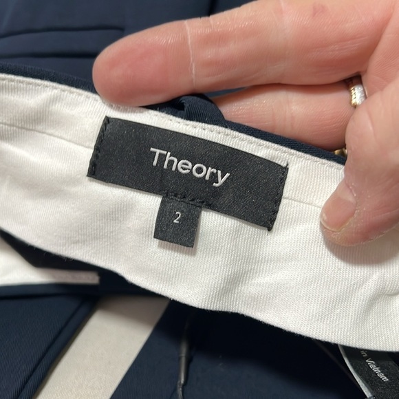 Theory Navy NWOT Tailored Stretch Trouser Size 2 - Picture 6 of 10
